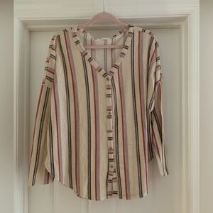 Molly Green Boho Striped Long Sleeve Shirt